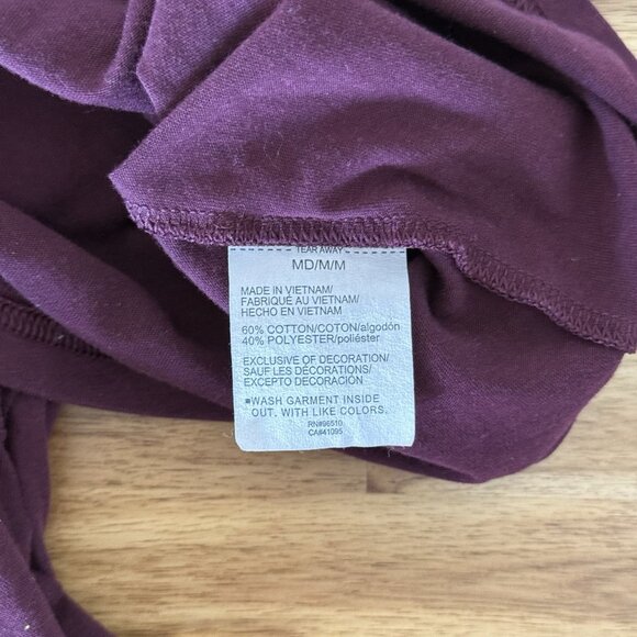 Under Armour Project Rock Shirt Mens Sz M Burgundy Hardest Worker Gym Fitness - Picture 10 of 12